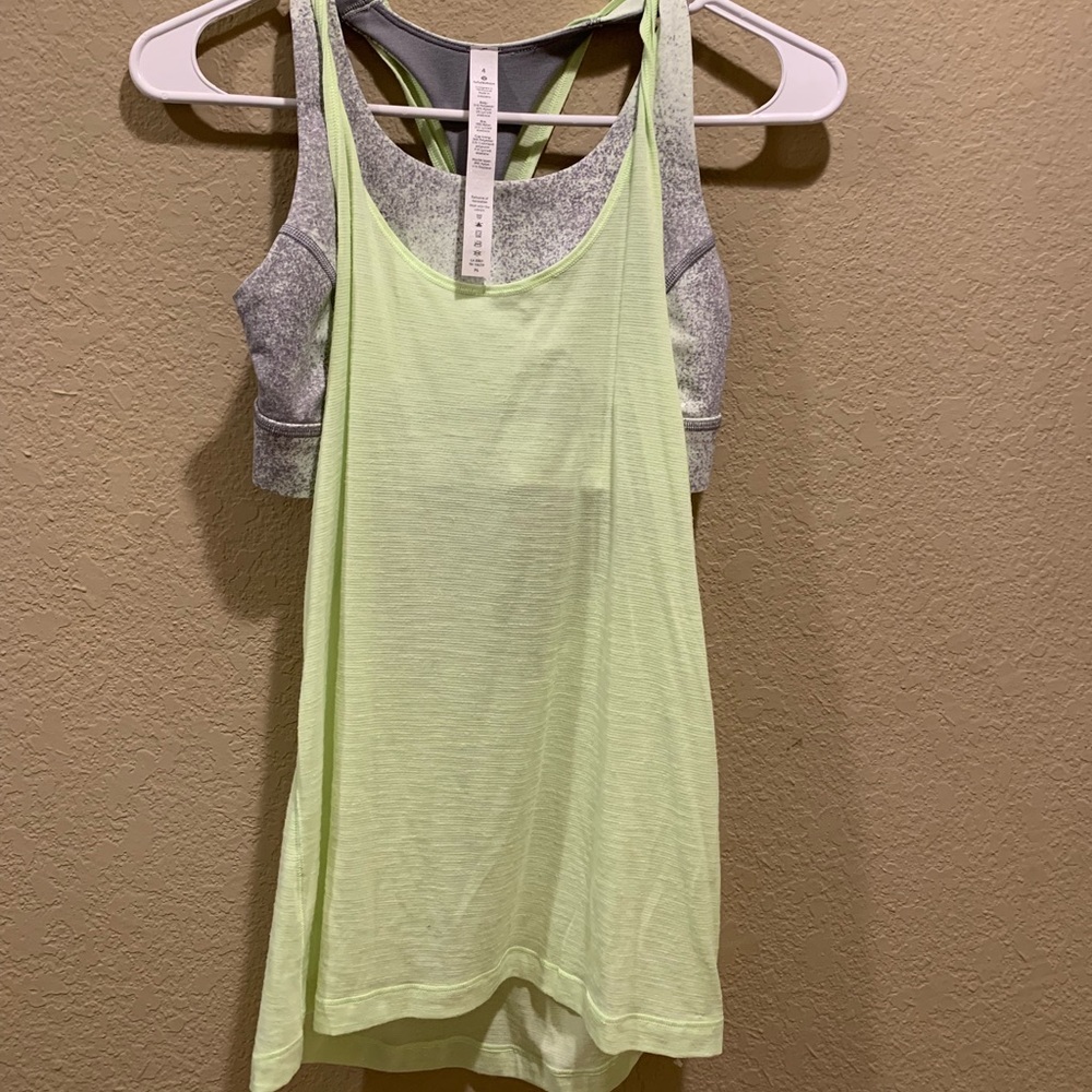 Lululemon neon green active tank